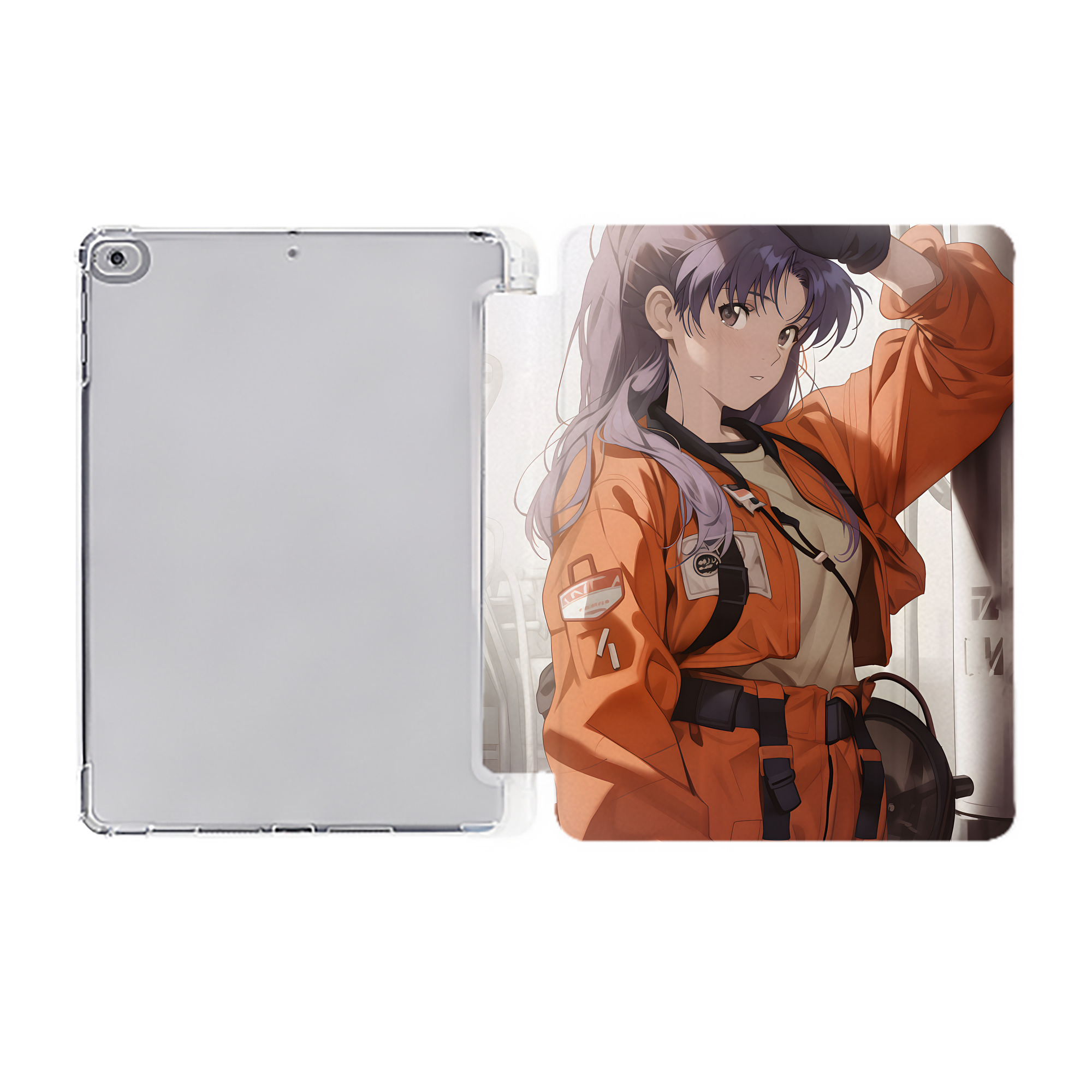（画像用） EVA 新世紀エヴァンゲリオン IPad ケース ペン収納付き 三つ折りスタンド PUレザー×シリコン 対応機種9.5/10.5/10.9インチ